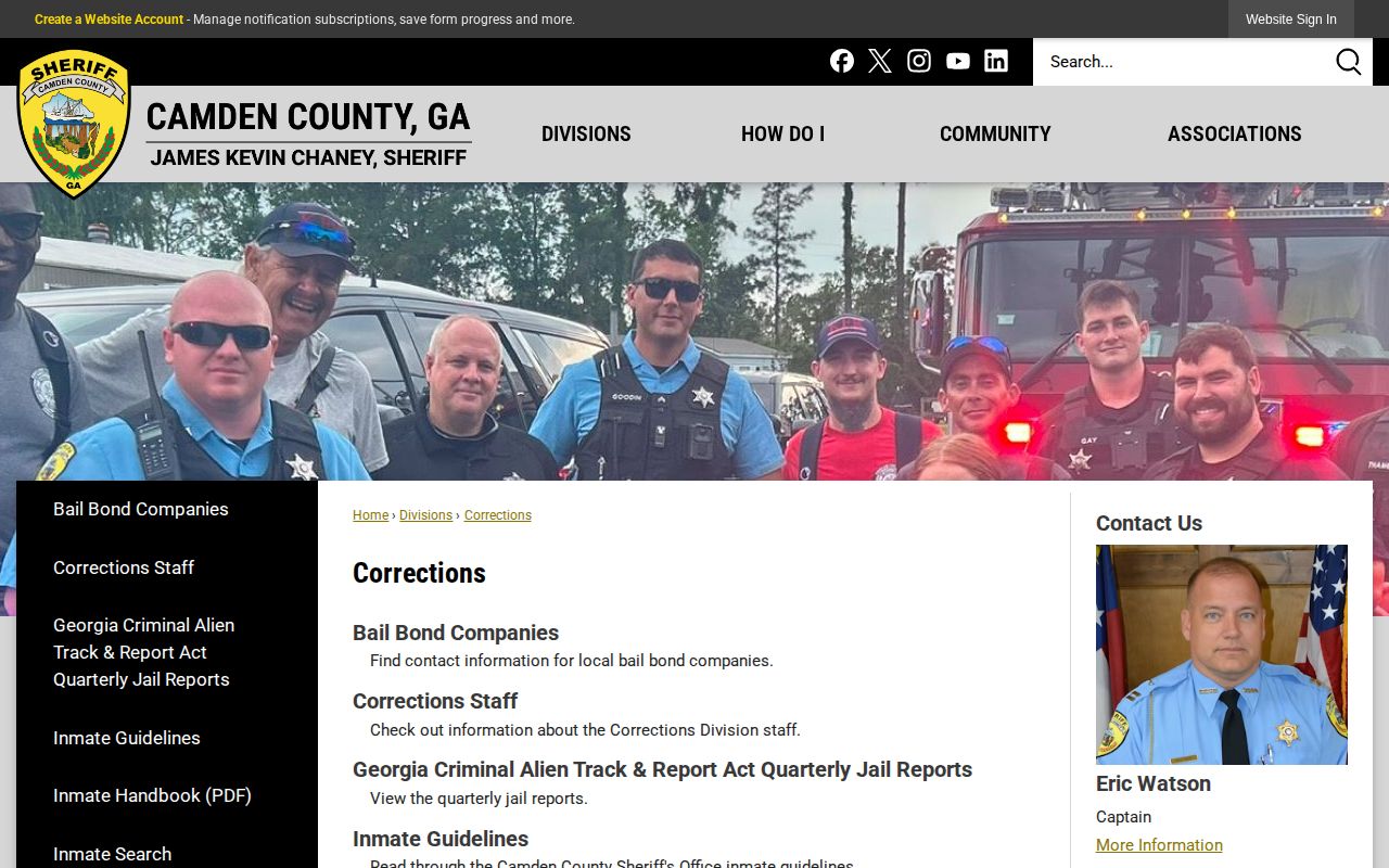 Camden County Public Safety Complex corrections and release records source