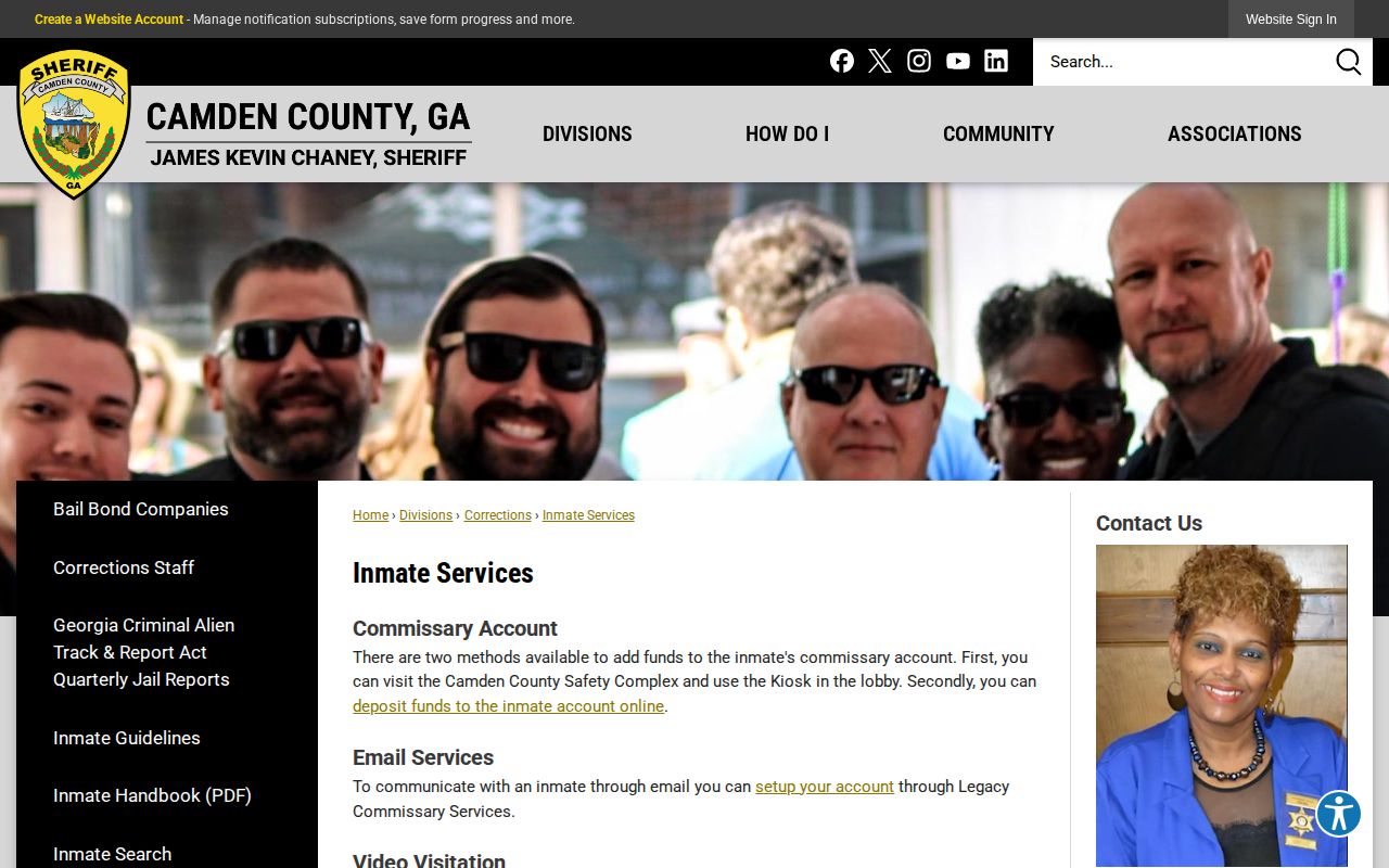 Camden County Public Safety Complex inmate services and release guidance